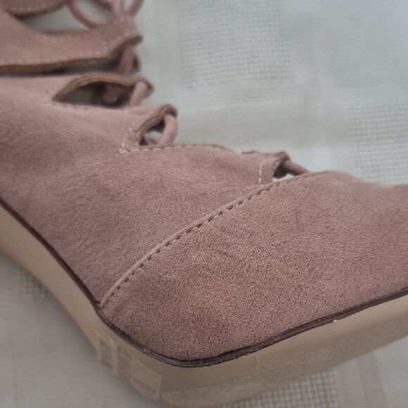 Fashion Nova Tan Over the Knee Lace-Up Boots - Picture 10 of 16